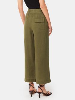 Whistles Linen Pocket Trousers, Khaki - view 2, Khaki