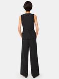 Whistles Lindsey Linen Blend Wide Leg Trousers, Black