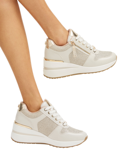 Carvela High Rise Trainers - view 2, Gold