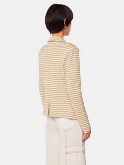 Whistles Stripe Slim Jersey Jacket, Ivory/Multi - view 2, Ivory/Multi