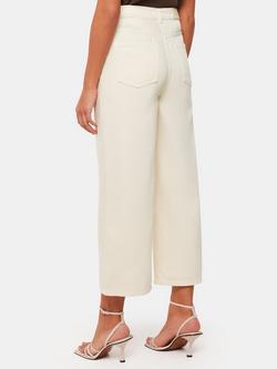 Whistles Wide Leg Cropped Jeans, White - view 2, White