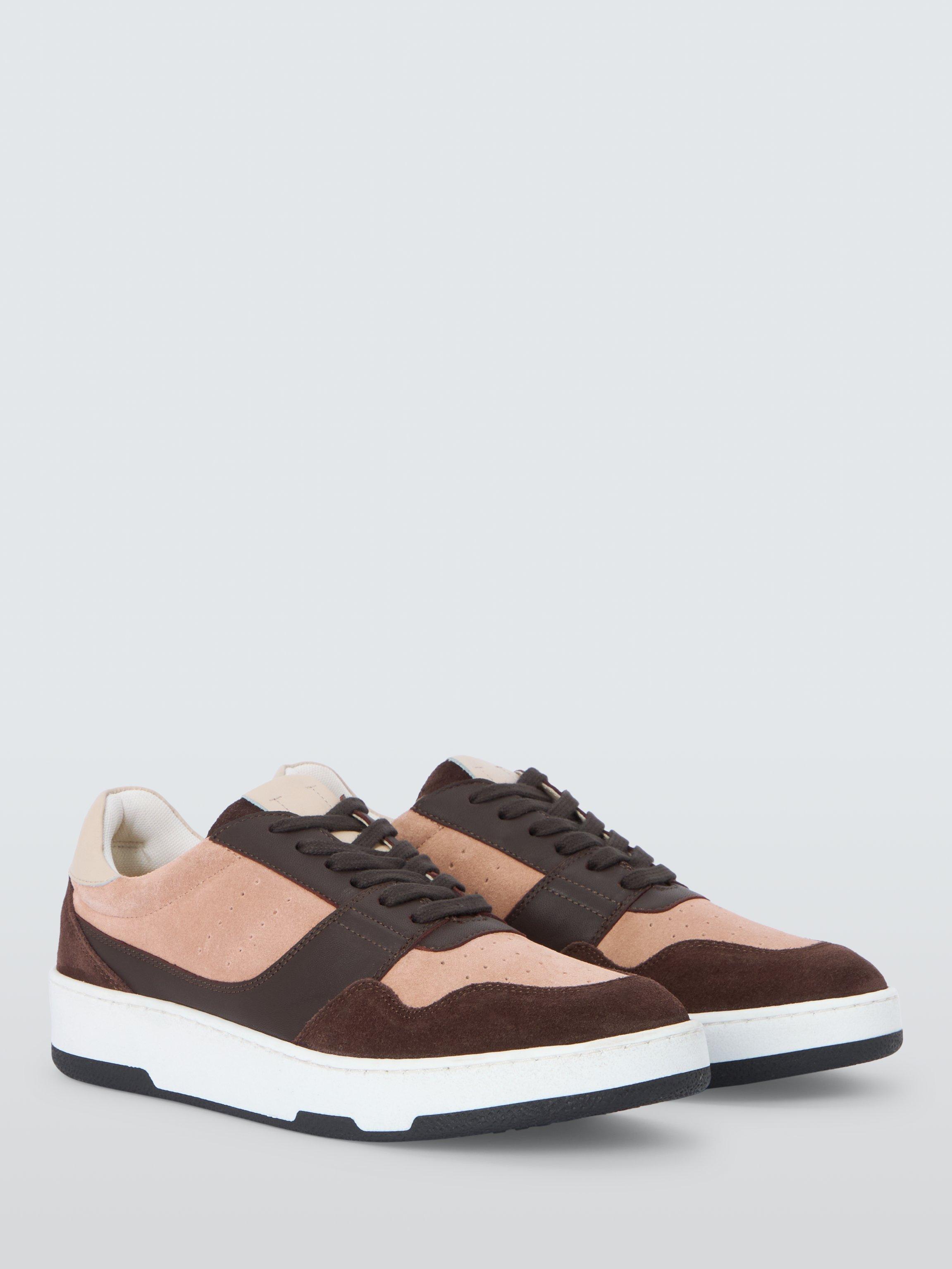 Product image 3 of 6, which shows AND/OR Eave Leather Lace Up Trainers, Burgundy/Blush, 3