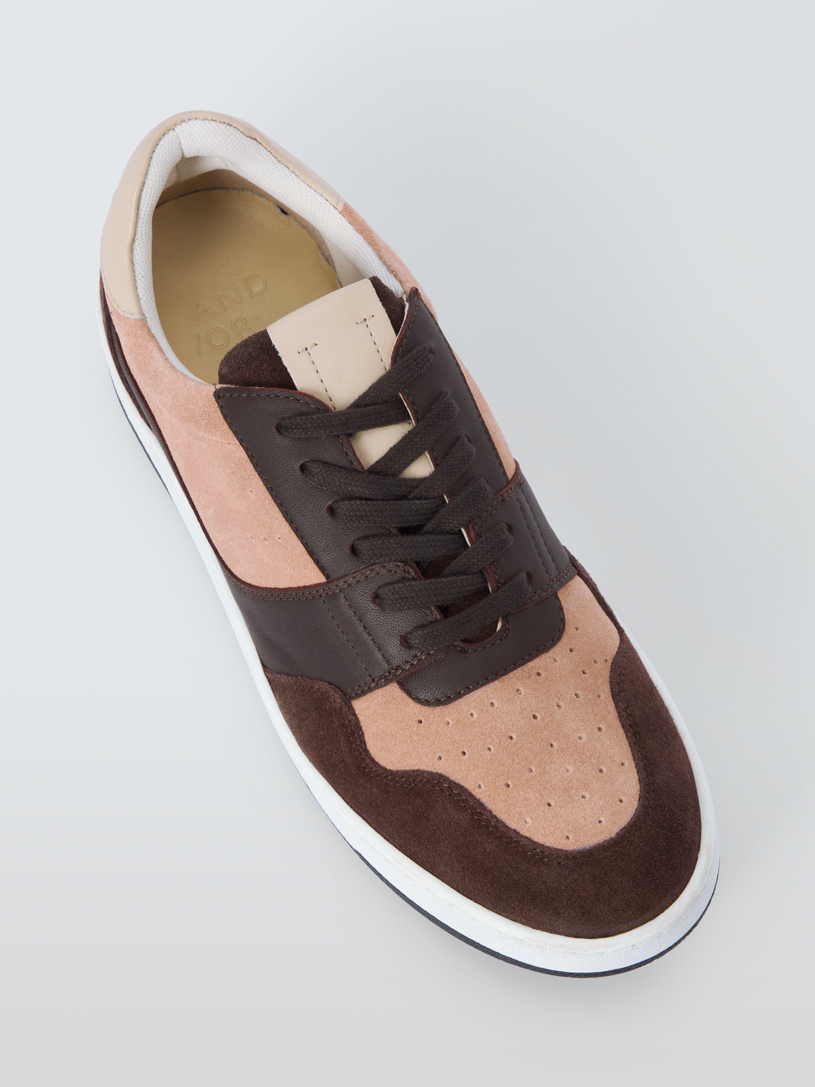 Product image 5 of 6, which shows AND/OR Eave Leather Lace Up Trainers, Burgundy/Blush, 3