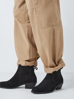 AND/OR Portus Suede Cropped Almond Toe Western Boots - view 2, Black
