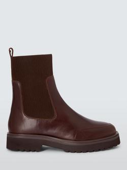 John Lewis Purcie Leather Chelsea Boots, Brown