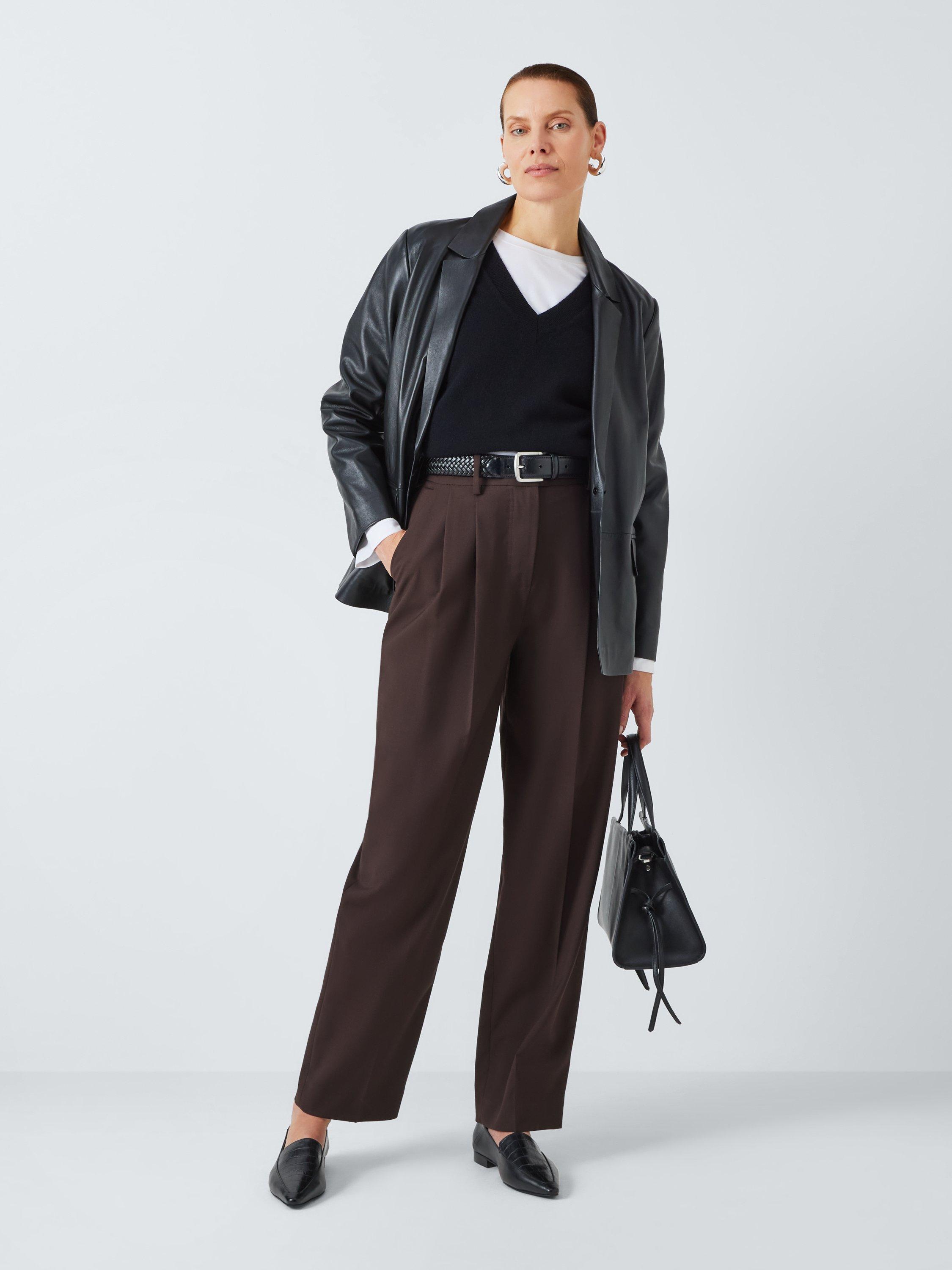 Product image 6 of 6, which shows John Lewis Ginger Leather Easy Fold Down Pointed Penny Loafers, Black Croc, 6