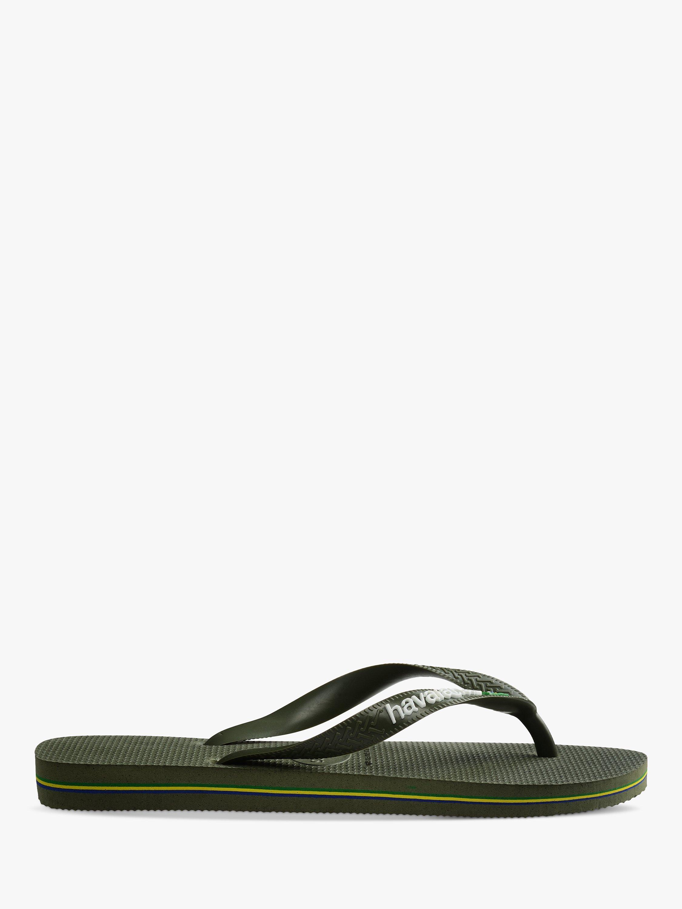 Product image 1 of 7, which shows Havaianas Brazil Flag Flip Flops, Dark Green, S