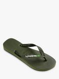 Havaianas Brazil Flag Flip Flops, Dark Green