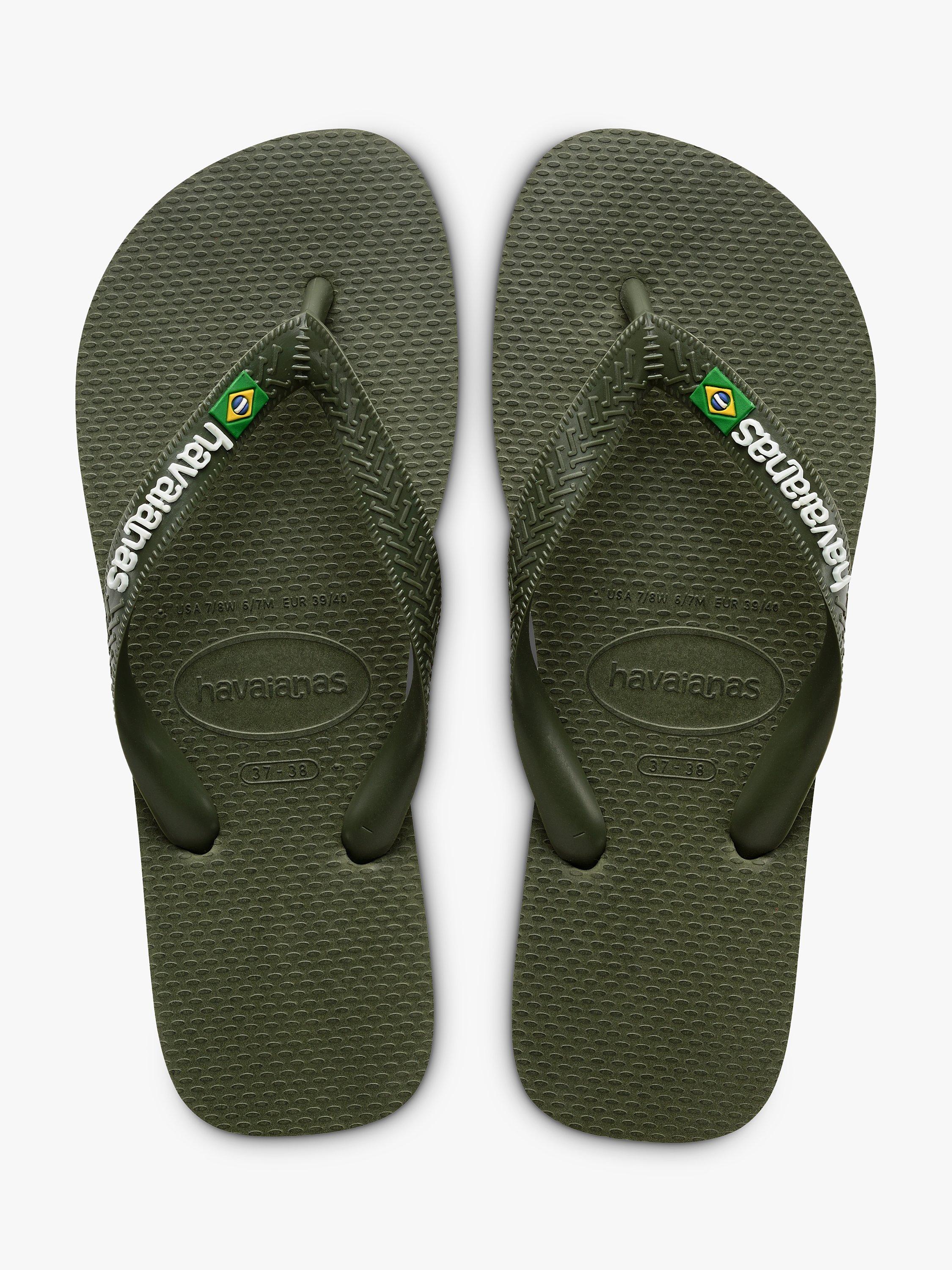 Product image 3 of 7, which shows Havaianas Brazil Flag Flip Flops, Dark Green, S