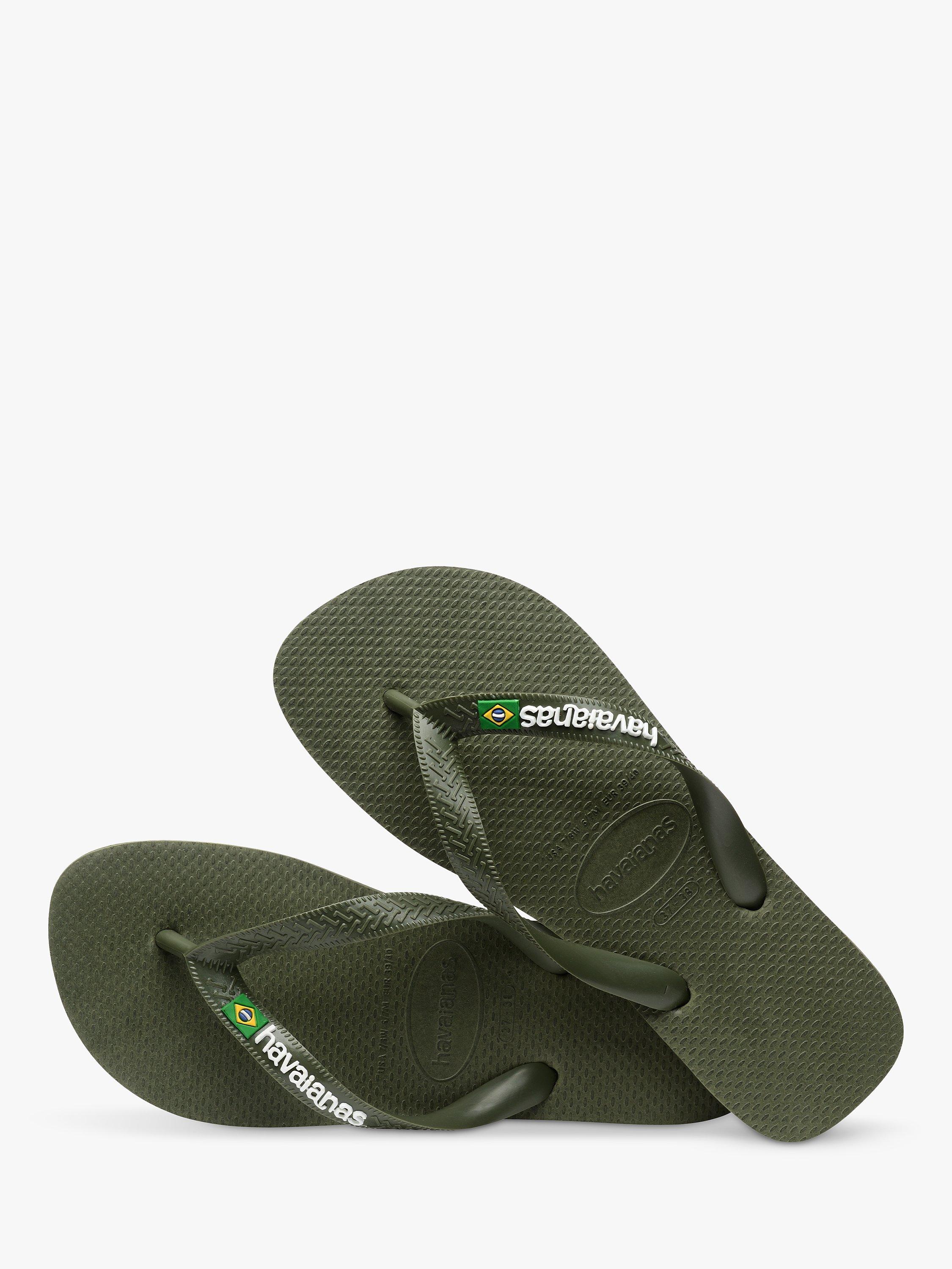 Product image 4 of 7, which shows Havaianas Brazil Flag Flip Flops, Dark Green, S