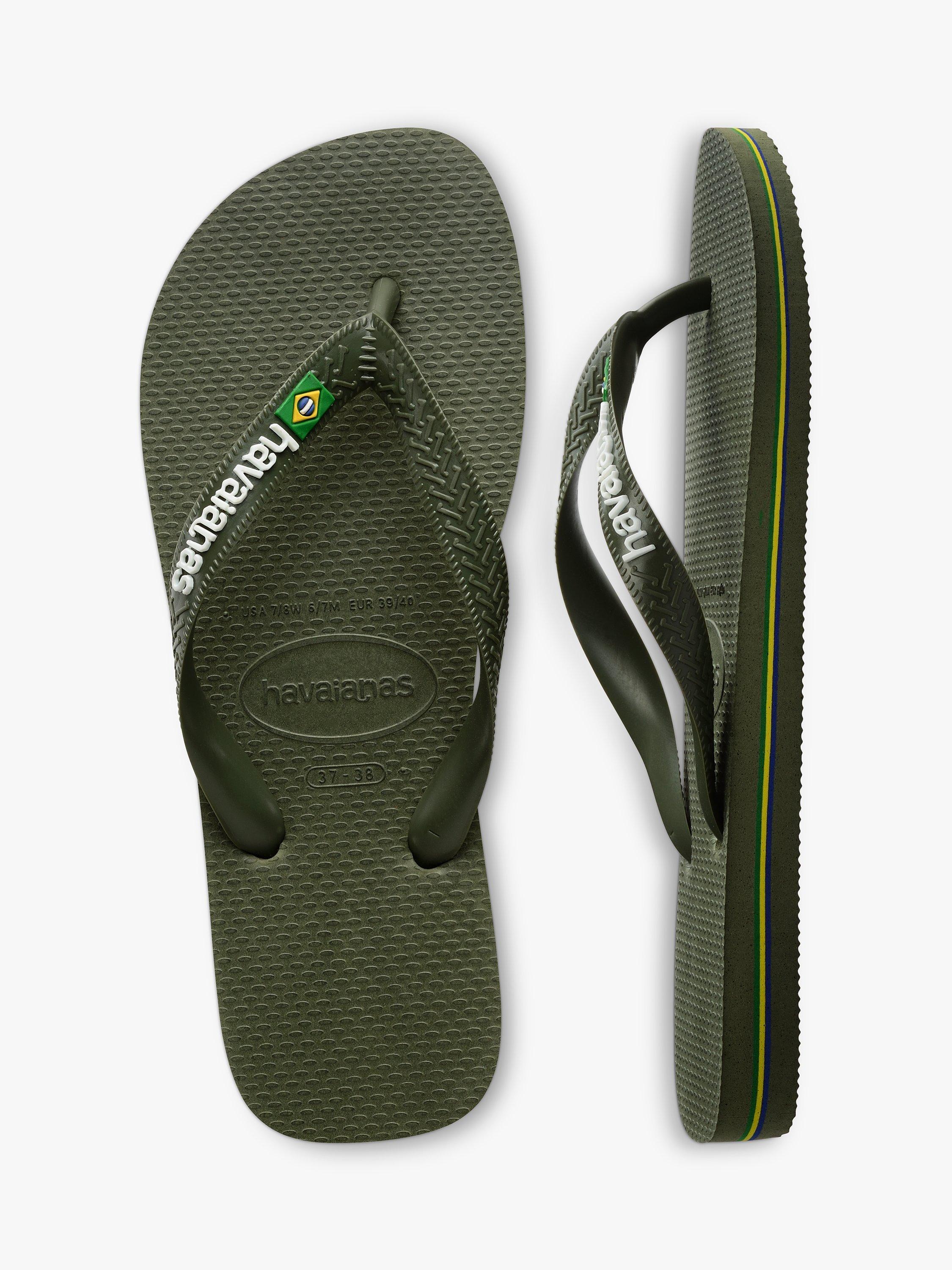 Product image 5 of 7, which shows Havaianas Brazil Flag Flip Flops, Dark Green, S