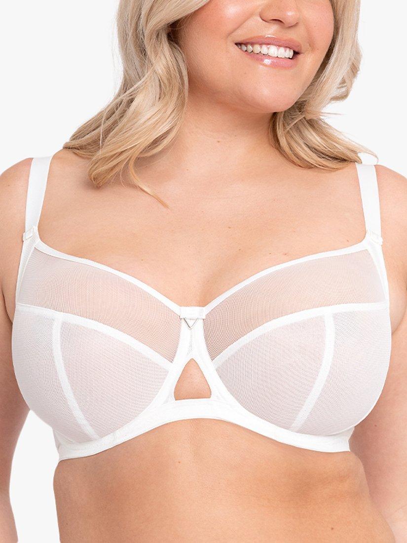Product image 1 of 6, which shows Curvy Kate Victory Side Support Balcony Bra, White, 30D