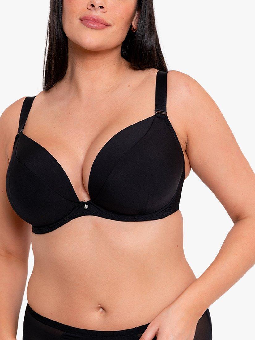 Product image 1 of 9, which shows Curvy Kate Superplunge Multiway Padded Plunge Bra, Black, 32D