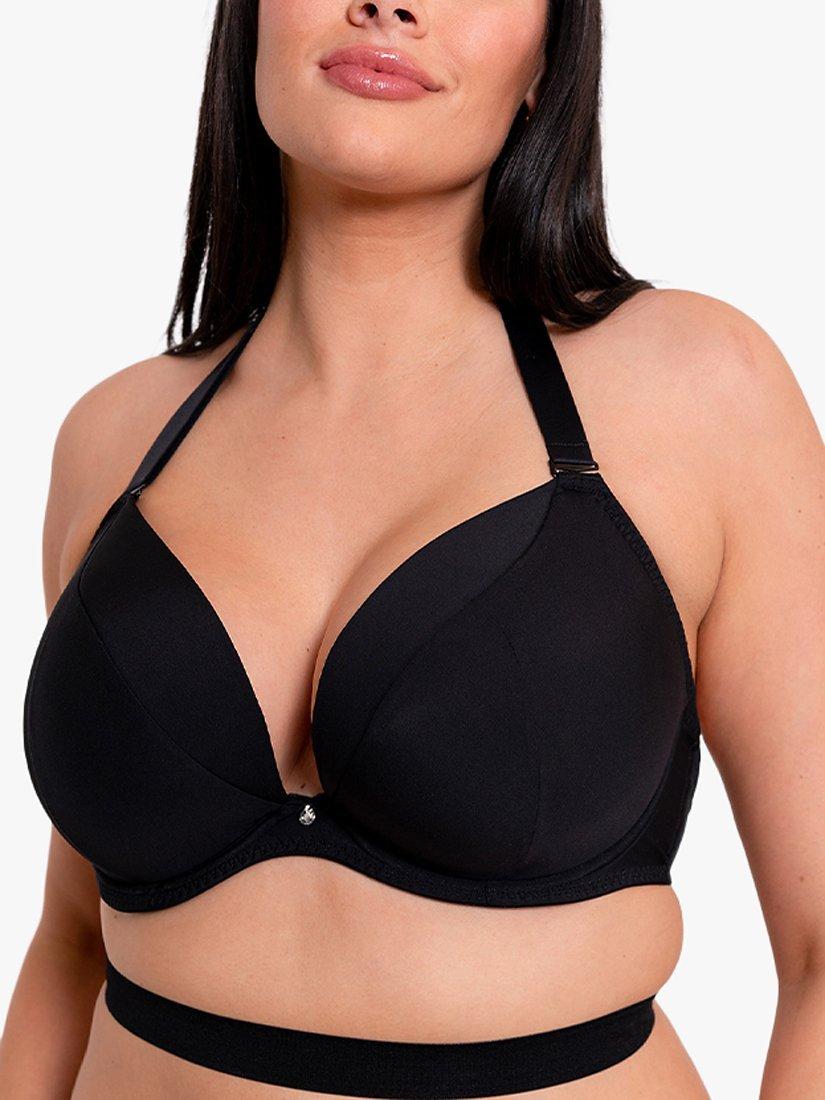 Product image 3 of 9, which shows Curvy Kate Superplunge Multiway Padded Plunge Bra, Black, 32D