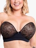 Curvy Kate Hey Girls Strapless Superplunge Bra, Black/Latte