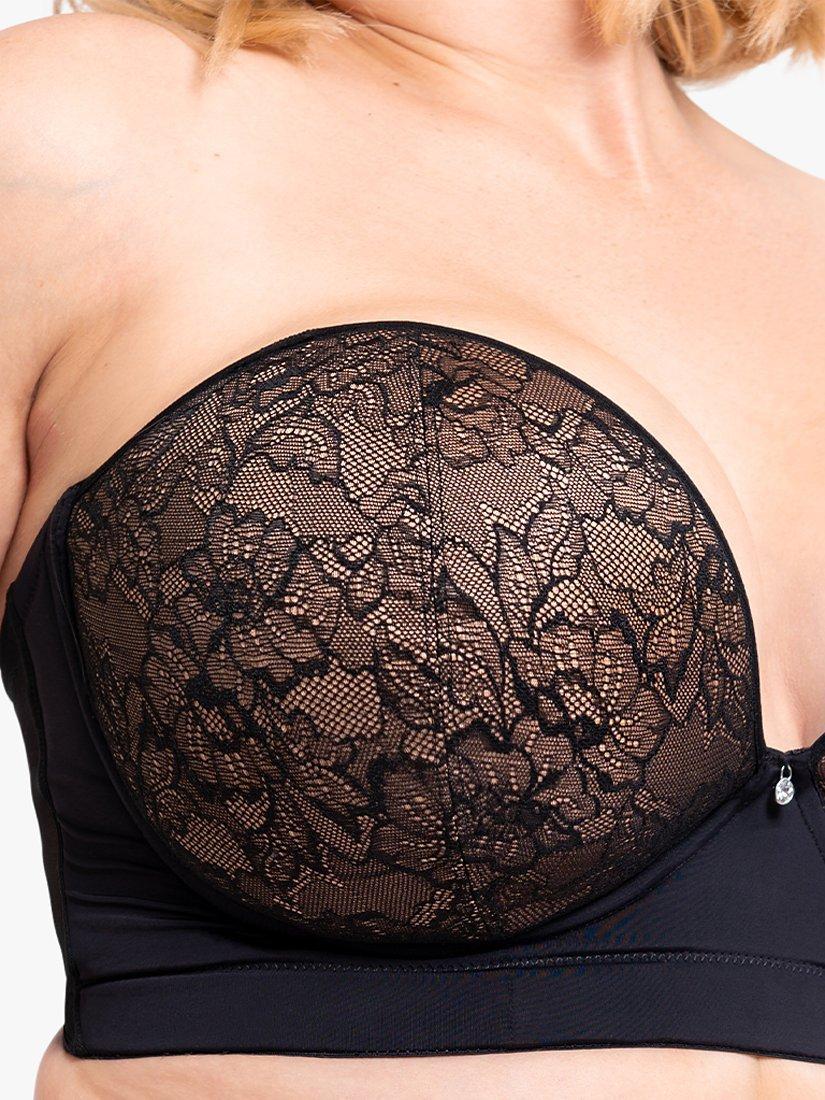 Product image 3 of 8, which shows Curvy Kate Hey Girls Strapless Superplunge Bra, Black/Latte, 30D