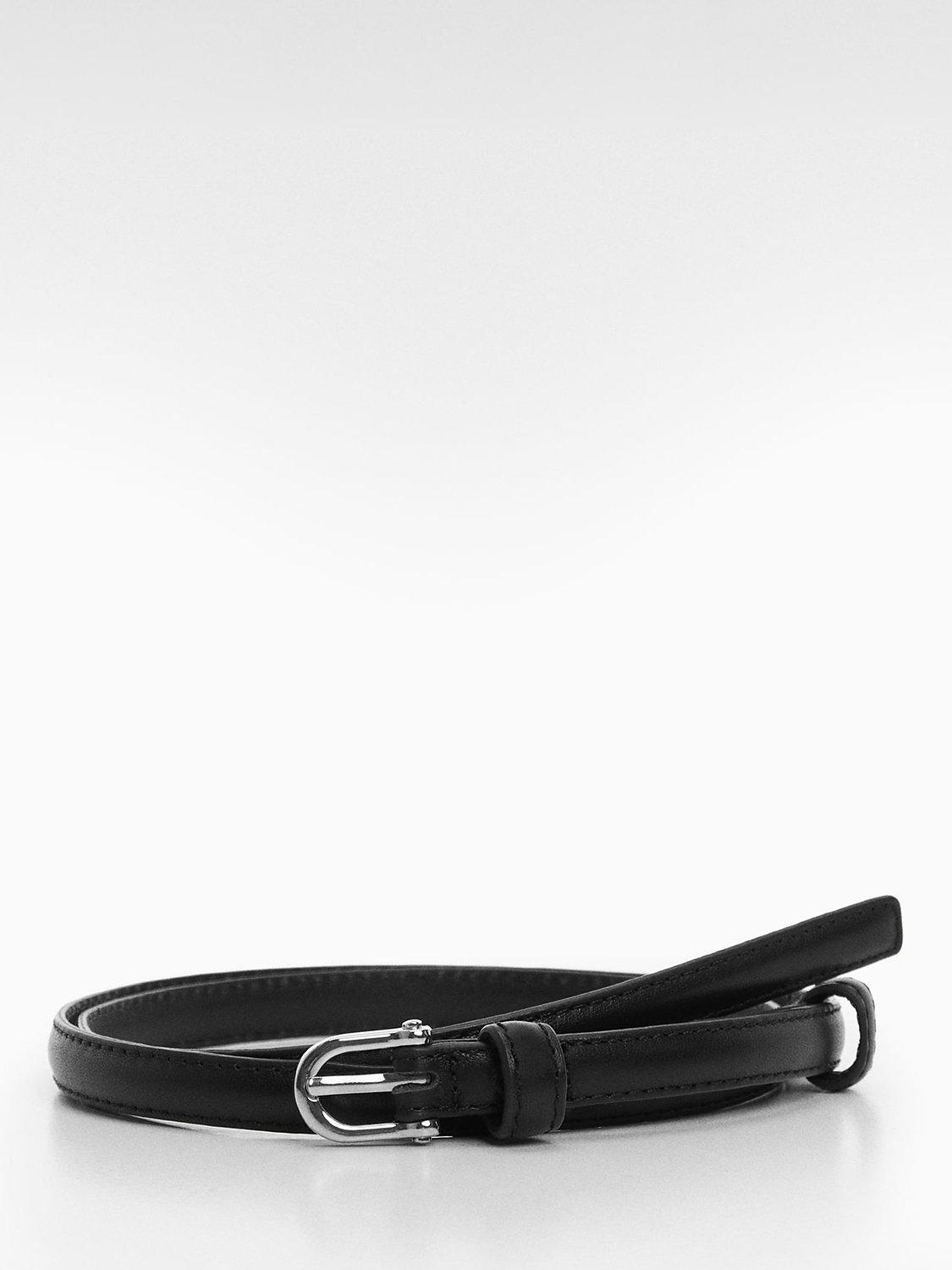 Mango Lil Leather Belt, Black