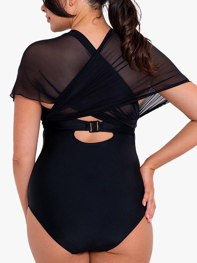 Product image 6 of 9, which shows Curvy Kate Wrapsody Bandeau Swimsuit, Black, 30D