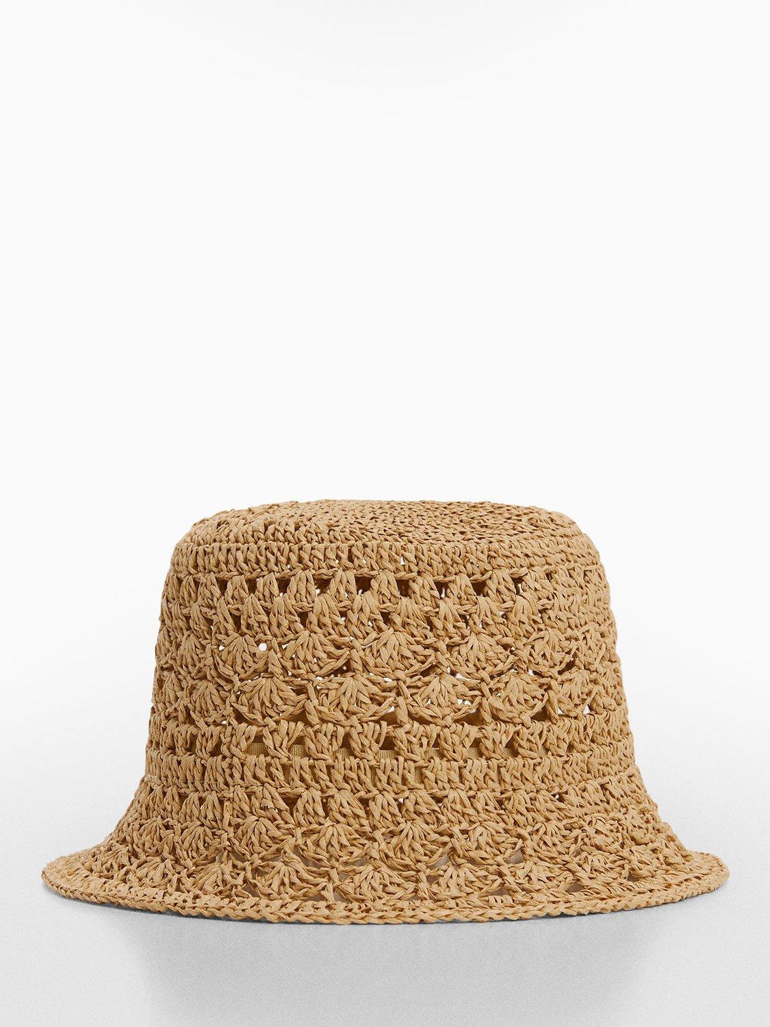 Product image 3 of 4, which shows Mango Textured Bucket Hat, Light Beige, One Size