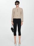 Mango Delibes Tweed Zipped Jacket, Brown