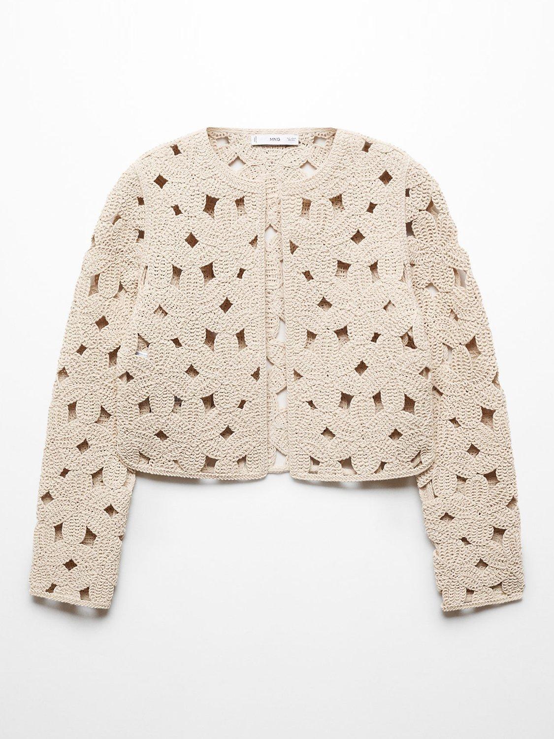 Mango crochet cardigan best sale