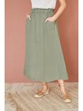 Yumi Italian Linen Skirt, Navy