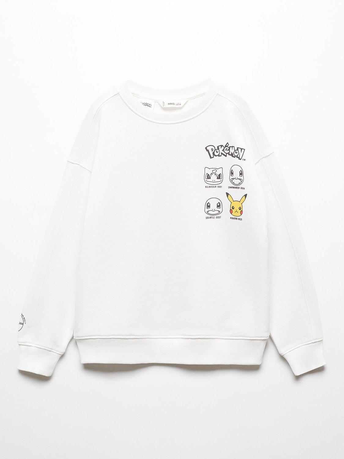 Mango Kids' Pokemon Sweatshirt, Natural White