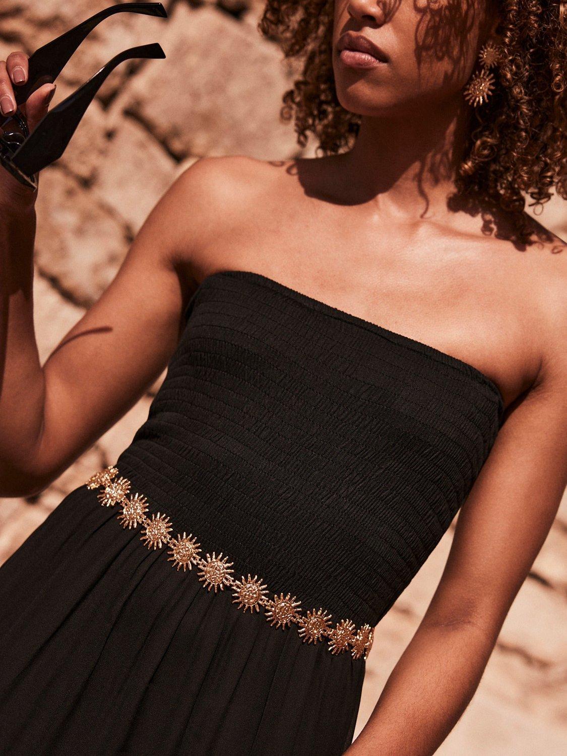 Mint Velvet Sunburst Chain Belt, Gold