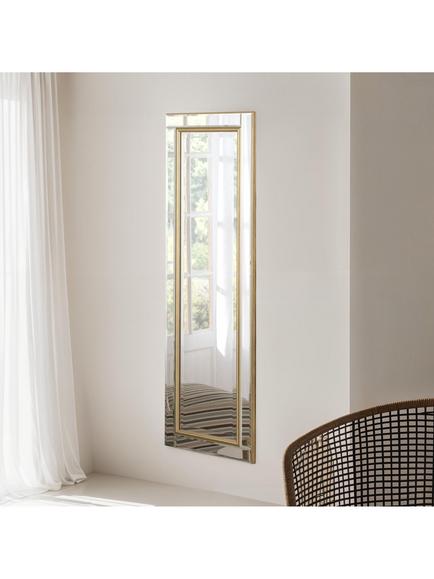 Yearn Bevelled Glass Rectangular Wall Mirror, Gold