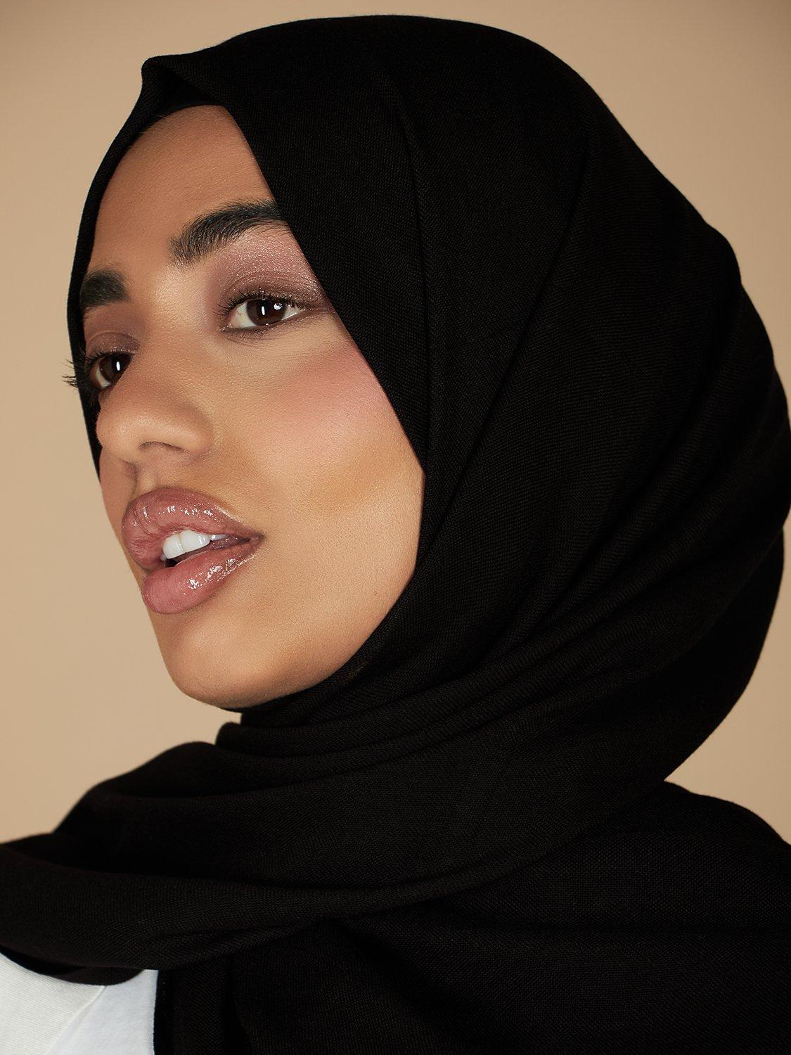 Product image 1 of 2, which shows Aab Bamboo Hijab, Black, One Size