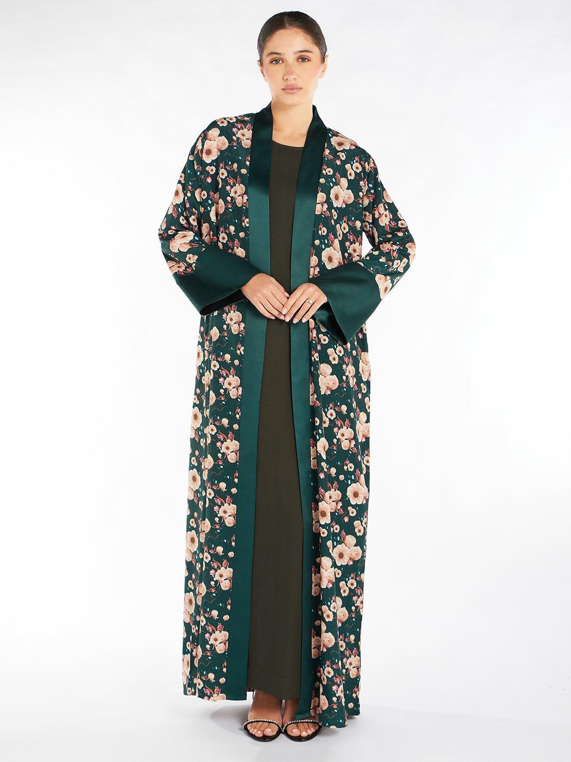 Product image 1 of 3, which shows Aab Cosmos Floral Kimono, Multi, S Regular