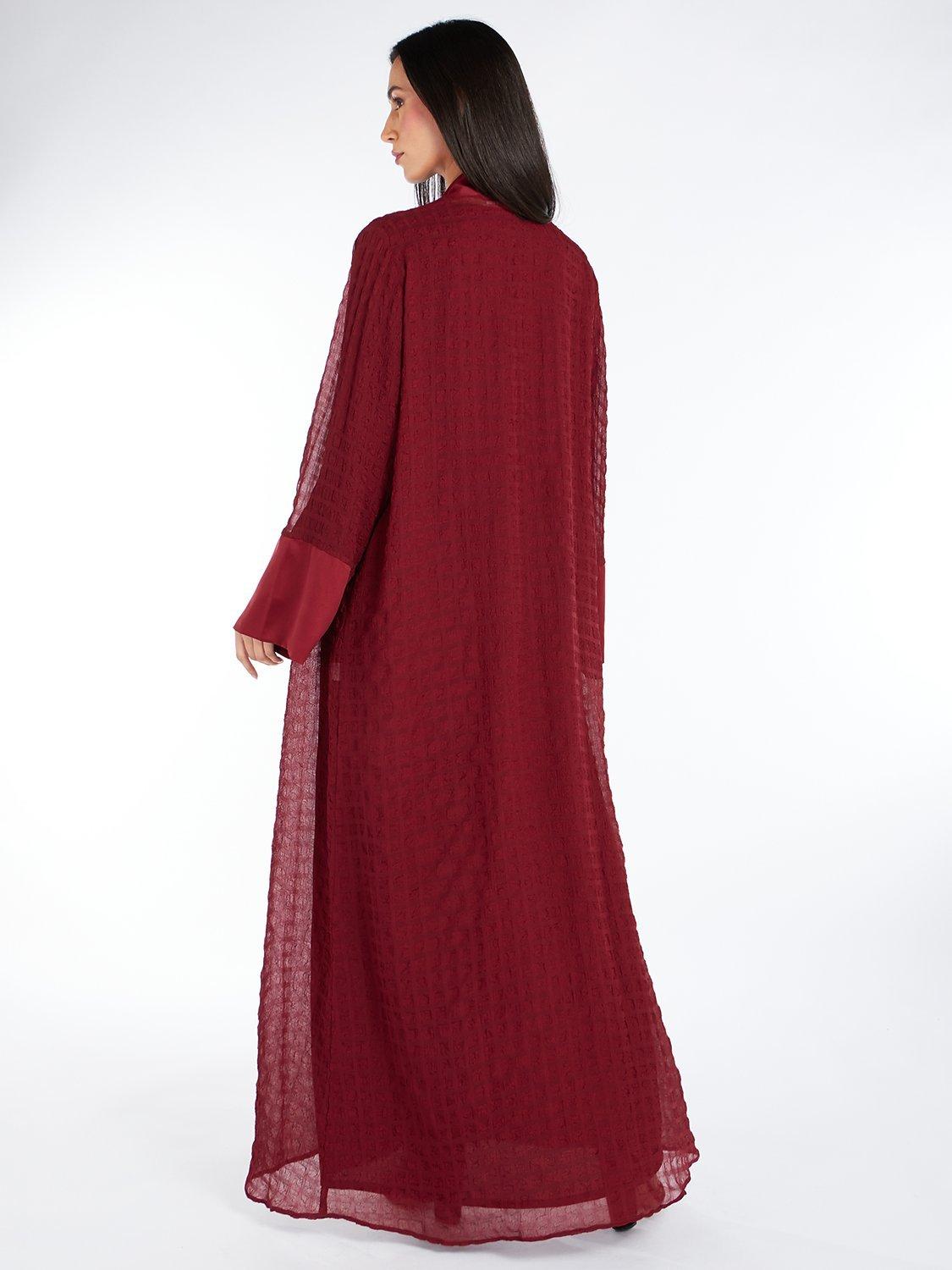 Product image 2 of 3, which shows Aab Crinkled Chiffon Kimono, Red Burgundy, S Regular