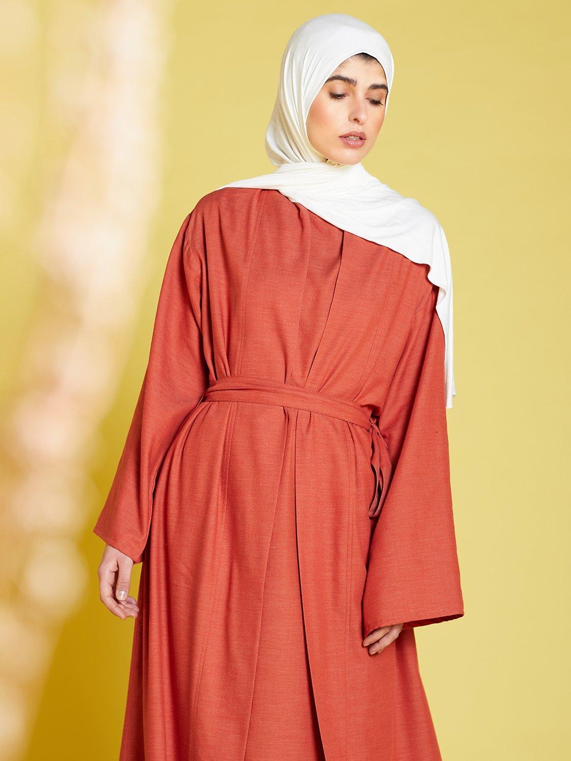 Product image 1 of 3, which shows Aab Marrakech Maxi Kimono, Terracotta, S Regular