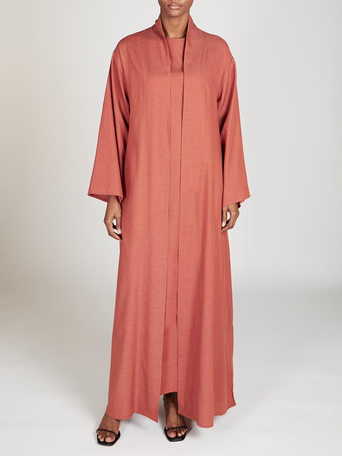 Product image 2 of 3, which shows Aab Marrakech Maxi Kimono, Terracotta, S Regular