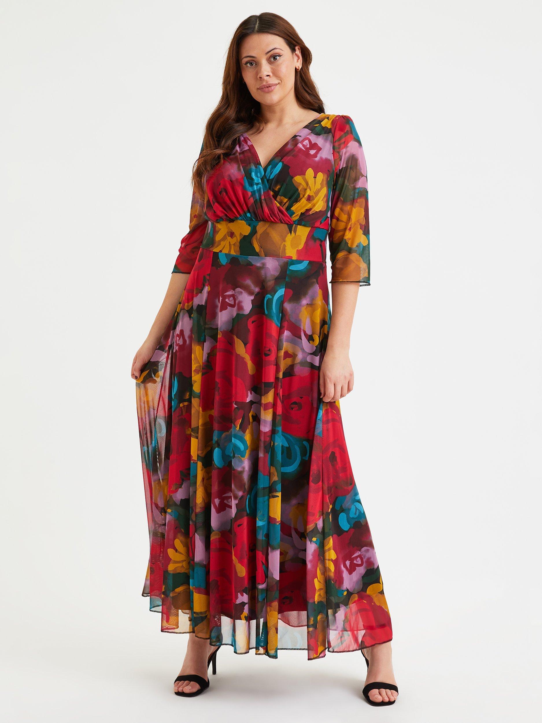 Product image 1 of 4, which shows Scarlett & Jo Verity Floral Print Maxi Dress, Multi, 12