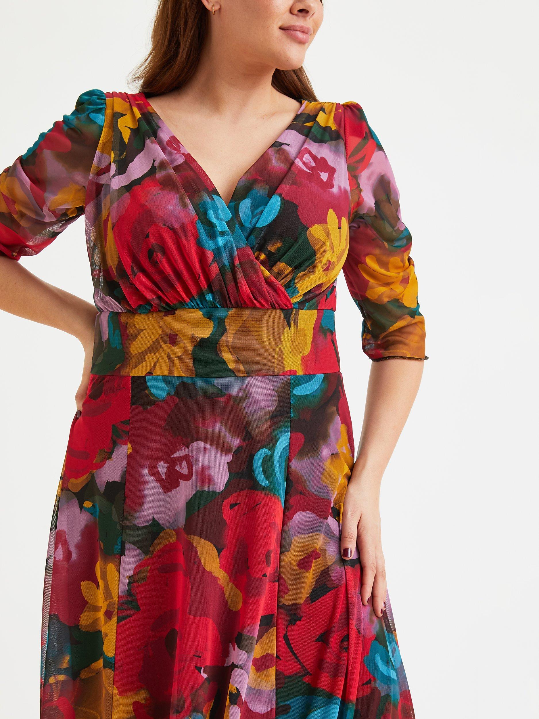 Product image 2 of 4, which shows Scarlett & Jo Verity Floral Print Maxi Dress, Multi, 12