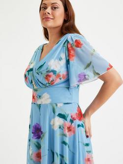 Scarlett & Jo Victoria Floral Midi Dress, Blue/Multi - view 2, Blue/Multi