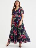 Scarlett & Jo Isabelle Floral Maxi Dress, Navy/Pink