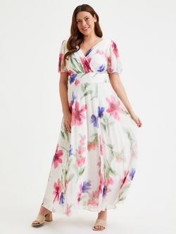 Scarlett & Jo Isabelle Floral Maxi Dress, Ivory/Multi, Ivory/Multi