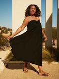 Live Unlimited Curve Bandeau Linen Midaxi Dress, Black