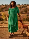 Live Unlimited Curve Puff Sleeve Maxi Dress, Green