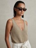 Reiss Mika Metallic Vest Top, Gold