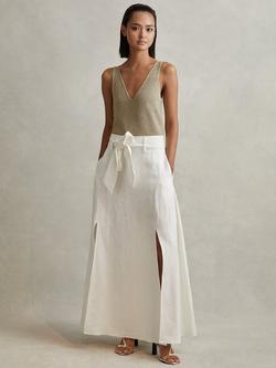 Reiss Mika Metallic Vest Top, Gold - view 2, Gold