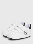 Calvin Klein Baby Monogram Logo Riptape Trainers, White/Black