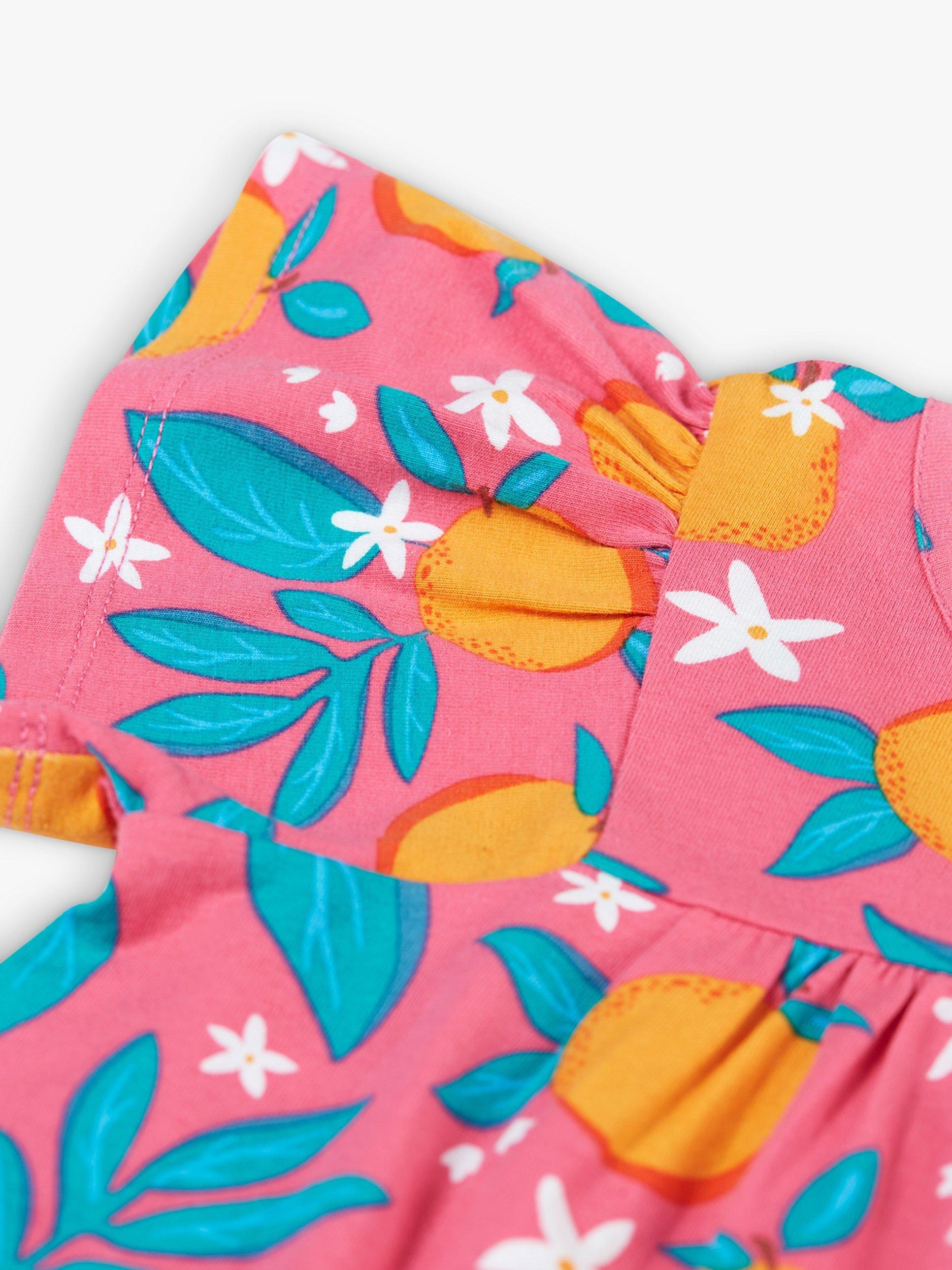 Product image 2 of 3, which shows Frugi Baby Tessa Organic Cotton Blend Orange Blossom Top, Multi, 0-3 months