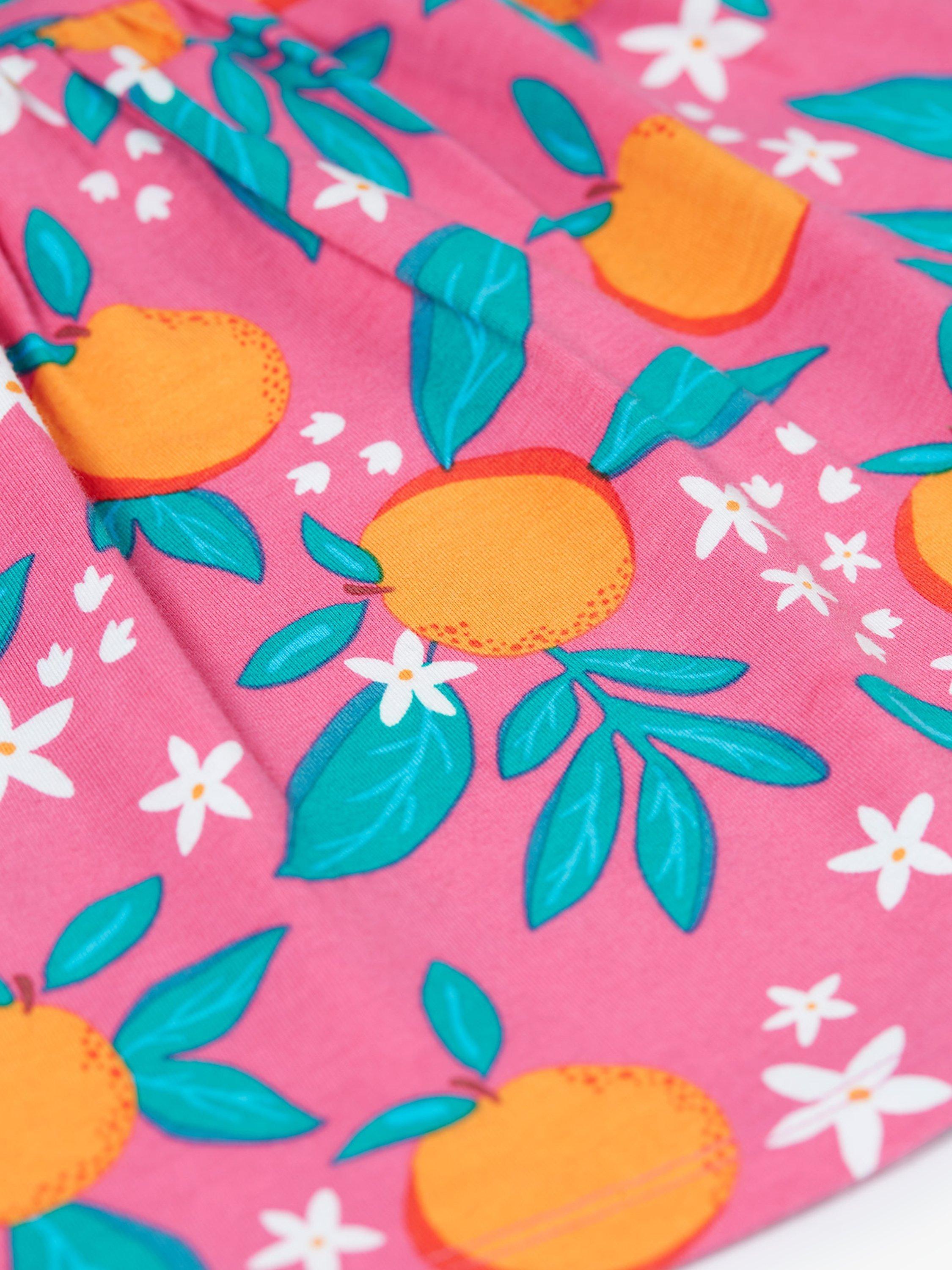 Product image 3 of 3, which shows Frugi Baby Tessa Organic Cotton Blend Orange Blossom Top, Multi, 0-3 months