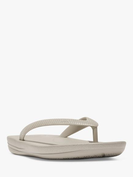 FitFlop Kids' Iqushion Pearlised Flip Flops, Silver - view 2, Silver