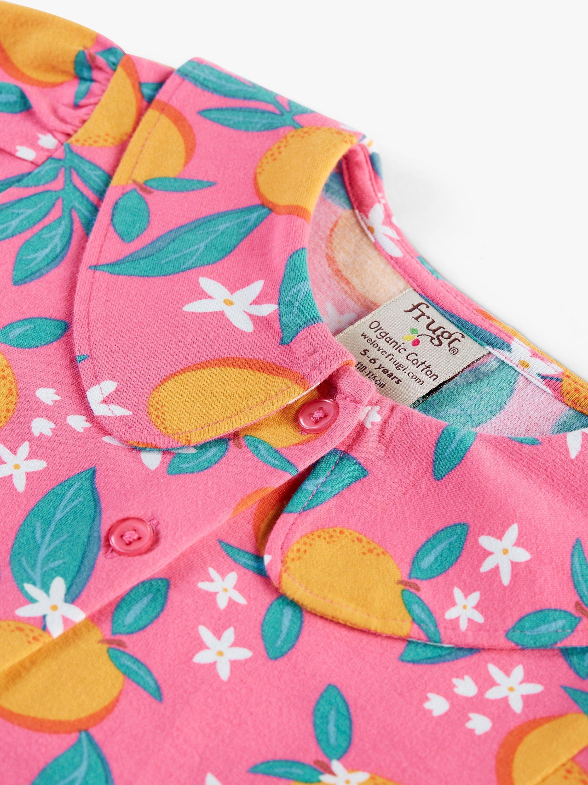 Product image 3 of 5, which shows Frugi Kids' Karensa Organic Cotton Orange Blossom Top, Multi, 2-3 years