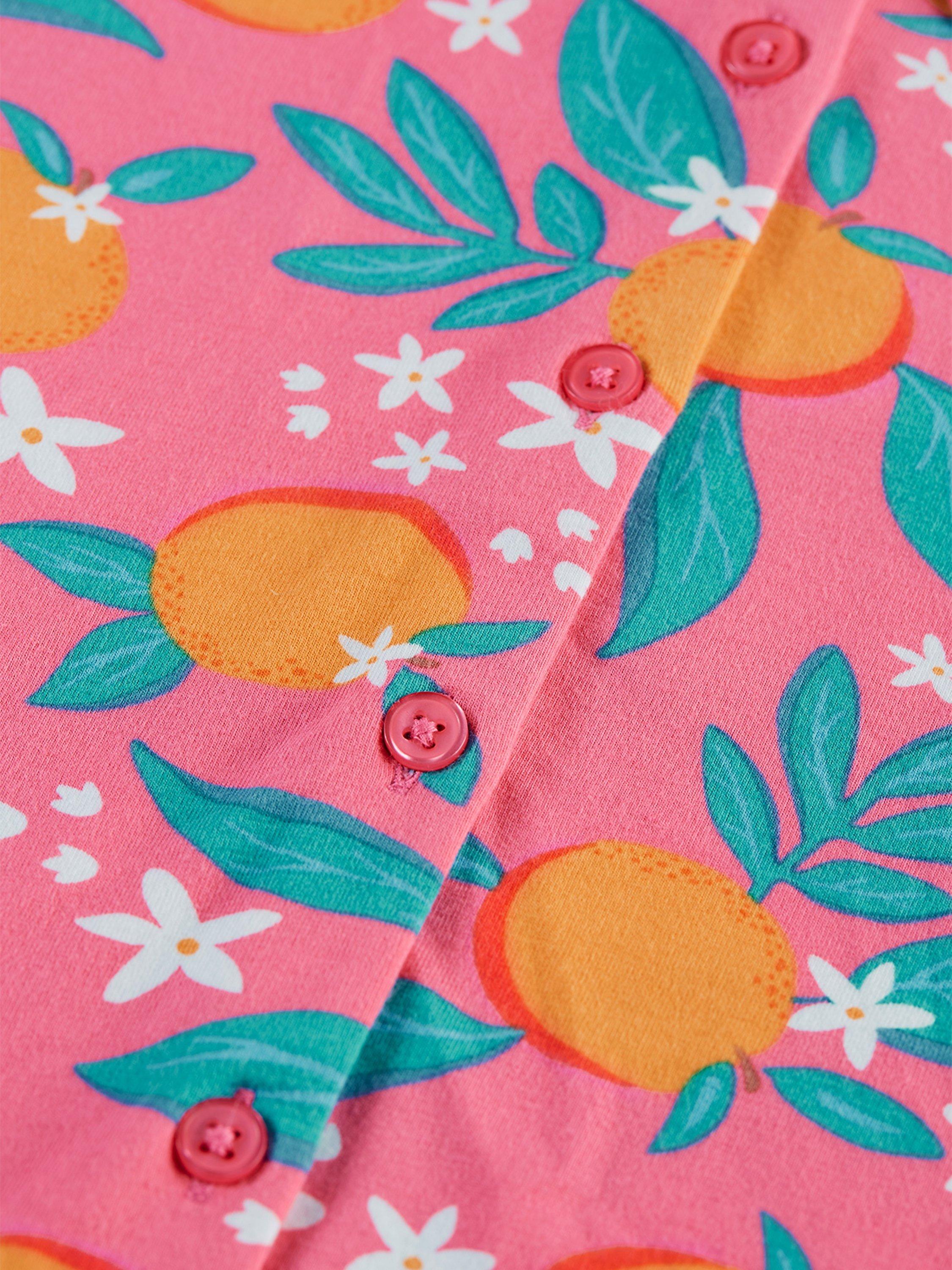 Product image 5 of 5, which shows Frugi Kids' Karensa Organic Cotton Orange Blossom Top, Multi, 2-3 years