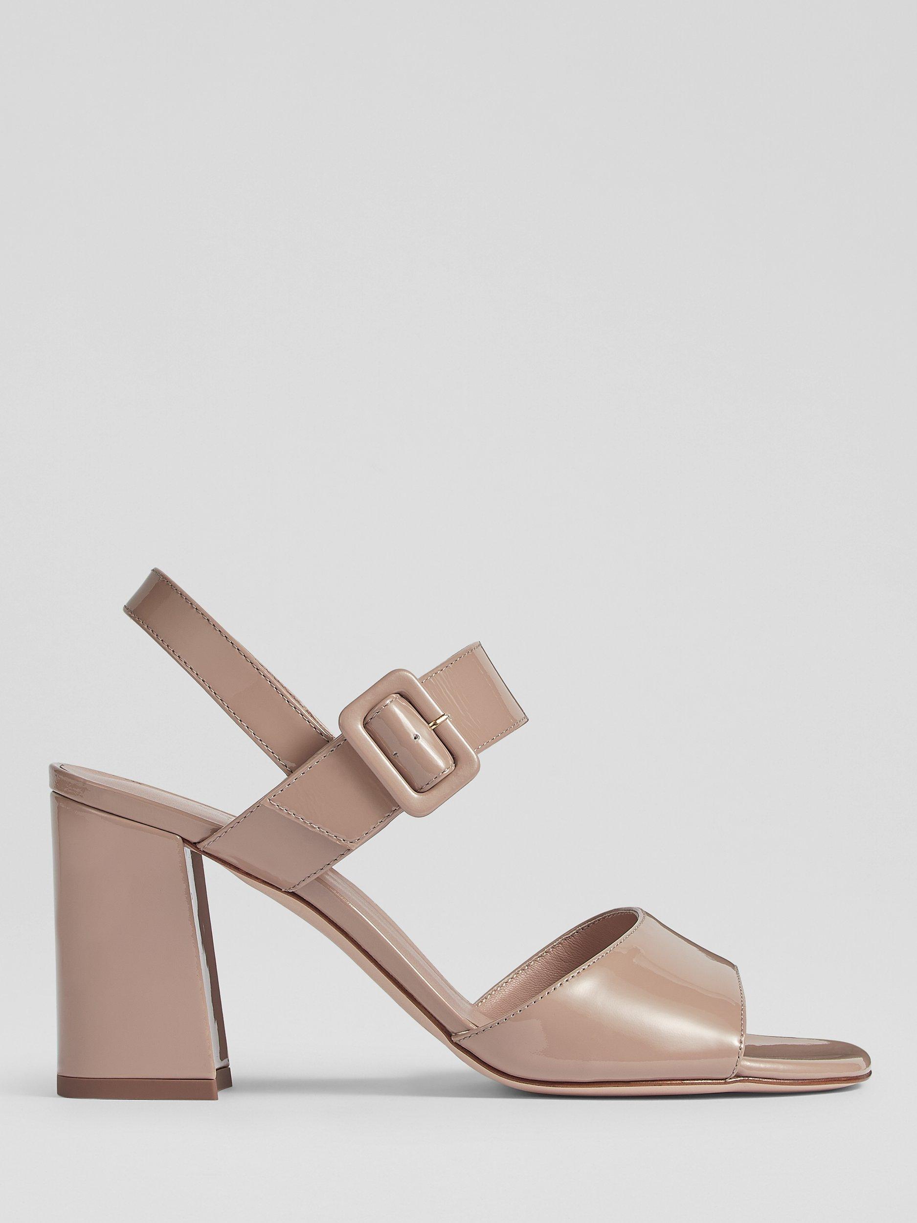 L.K.Bennett Rae Patent Leather Sandals, Nude, 5